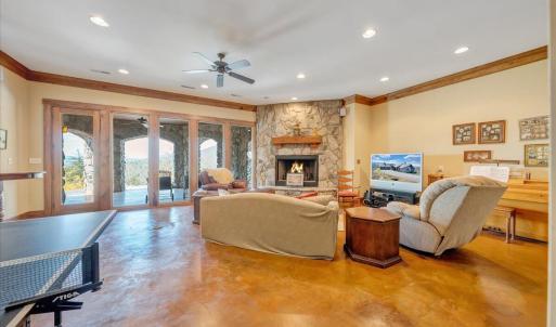 44 Floor to Ceiling Stone Wall Fireplace