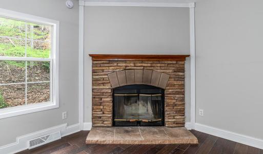 108 Trapper Ln family room fireplace