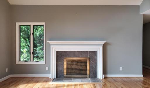 Woodburning fireplace detail
