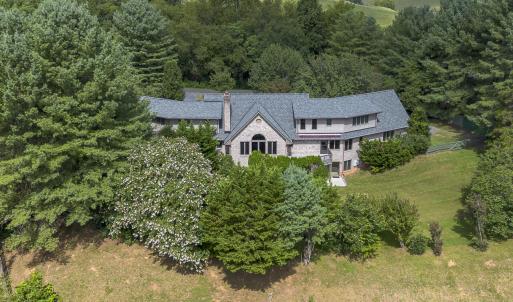 Aerial view of rear elevation