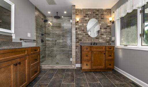 Primary Suite Bath shower and sinks
