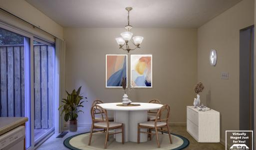 Trimmer Breakfast nook staged