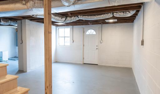 Basement with interior stairs