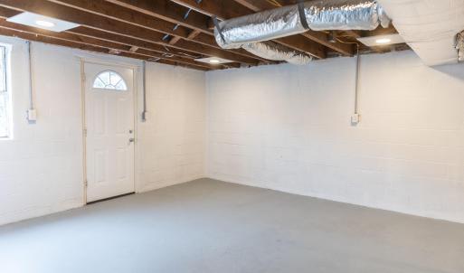 Basement with exterior door