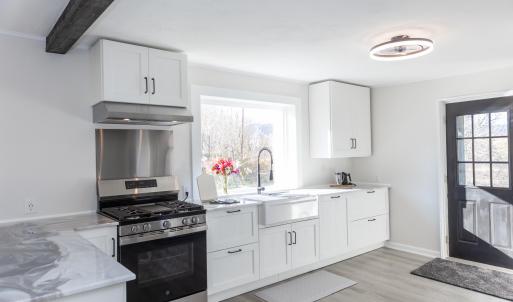 Kitchen with rear door access