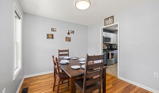 The home has beautiful wood floors!
