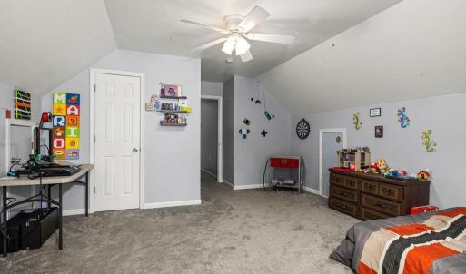 Bedroom 4 is a FROG (finished room over the garage) so it is quite spacious and has storage in the eaves