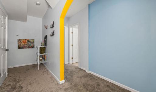 To the left is the storage/utility closet. The closet under the stairs is also spacious.