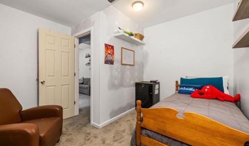 Door to Family Room and the hall with the full bath.