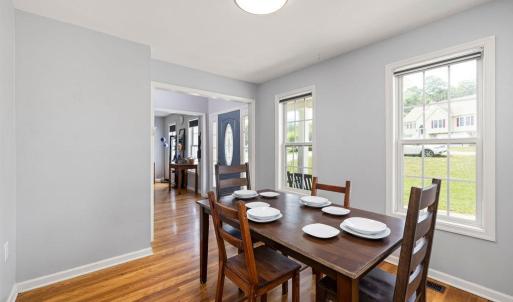Separate DR on the other side of the center hall and also at the front of the house. Large bright sunny windows throughout.