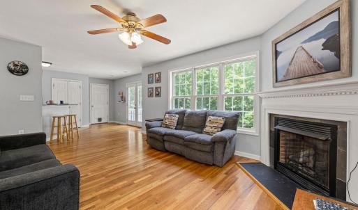 The fireplace is has gas logs. The propane tank is leased from Watts.