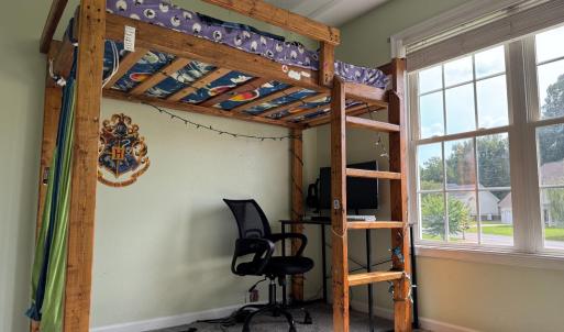 The loft bed with play/study space under it can convey if you want it!