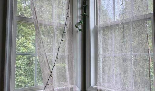One of the prettiest parts of the room are the double corner windows.