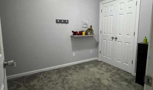 At the far end of the hall is another room that does not have a window but it does have a large closet.