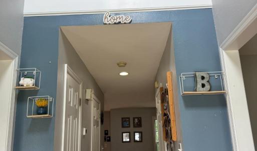 The foyer has a two story hallway for the massive window letting in light from the upstairs!