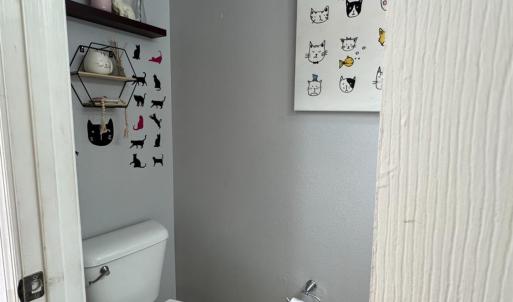 The half bath in the hallway