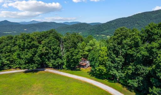 Ariel View of Rustic Cabin