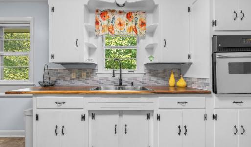 Kitchen with new countertops and backsplash
