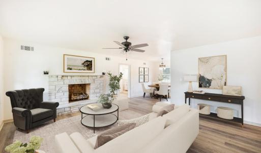 Staged to show potential room use and layout