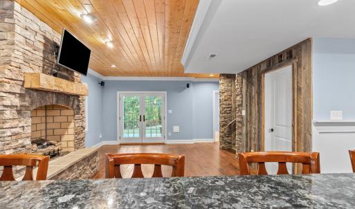 Looking towards French doors and covered porch area