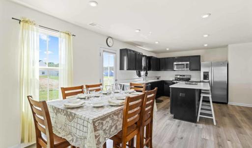 The dining room space in the open Greatroom