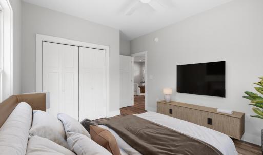 Bedroom #3 right of second full bathroom (Virtually Stagged)