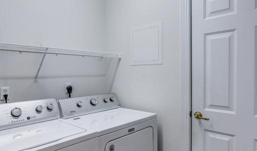 Laundry room conveniently opens to 1 car garage