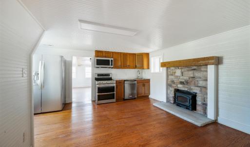 Eden kitchen with  wood burning stove insert
