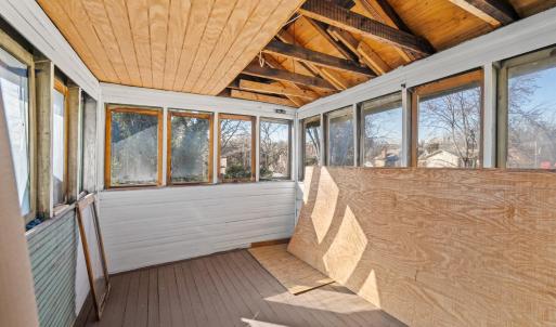 The sunporch needs to be flashed when the back roof is replaced. Materials here convey.
