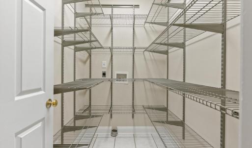 Walk-in pantry off to kitchen.  It is wired and plumbed for a main level laundry room.  There is a laundry room on all three levels!