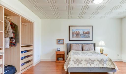 Lower level Bedroom, with custom closet