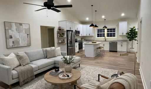 Virtually staged great room