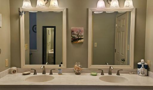New Corian countertop &with dual sinks.