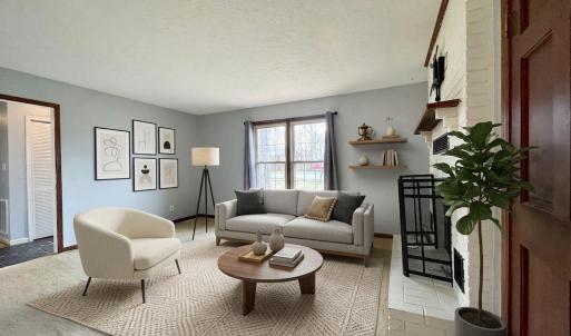 Virtually staged living room