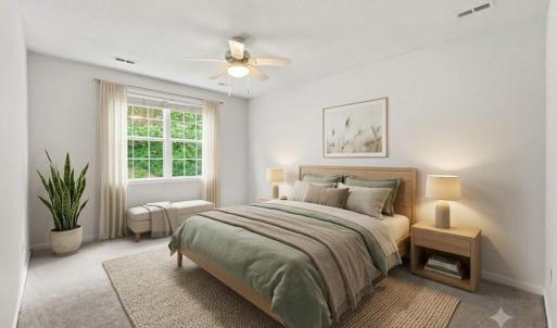 Virtually staged primary suite