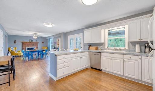 View from kitchen to family room