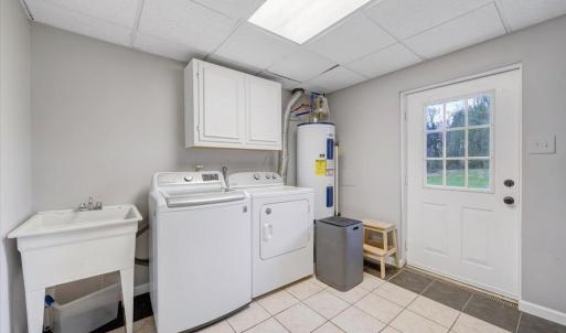 Separate laundry room in basement level