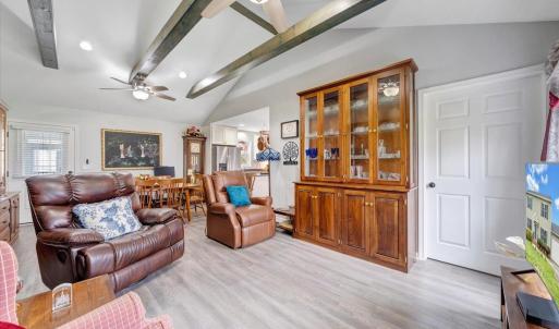 Living room in the addition open to the dining area