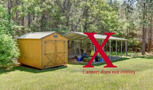 Carport will not convey and will be removed prior to closing.