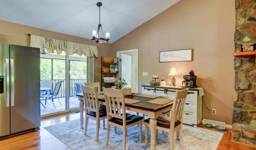 Eat-In Kitchen/Dining with space for a coffee bar and access to morning coffee on the screened in porch.