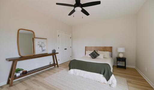 main level primary bedroom with dual closets