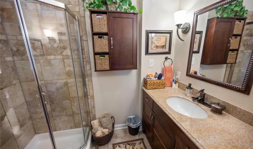 Primary bath ensuite with walk in shower