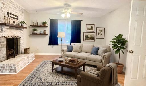 Virtually staged lower level den