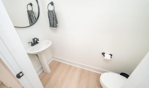 Powder room on main level.