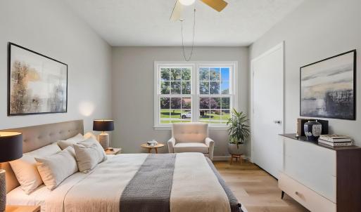 Virtually staged bedroom.