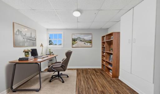 Virtually staged home office.
