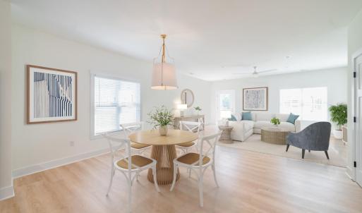 Large dining room space.  Similar to photos.