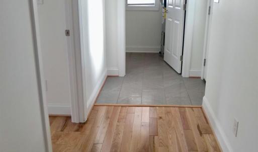 Wide hallways with wide door frames.