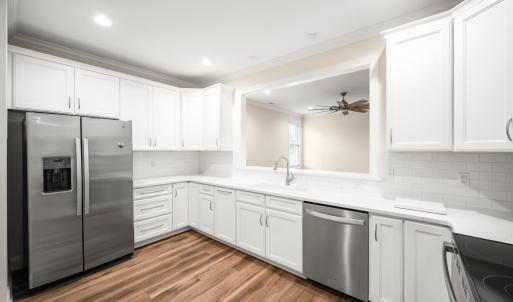 Granite countertops and stainless steel appliances