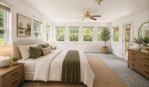 Virtually Staged Main Level 5th Bedroom (with closet)/Second Sunroom